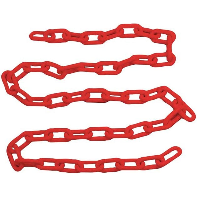 Boxonly Plastic Chain Barriers Link Warning Safety Barrier Parking Space Plastic Chains for Decorative Garden Fence 25mx6mm Red - Image 2